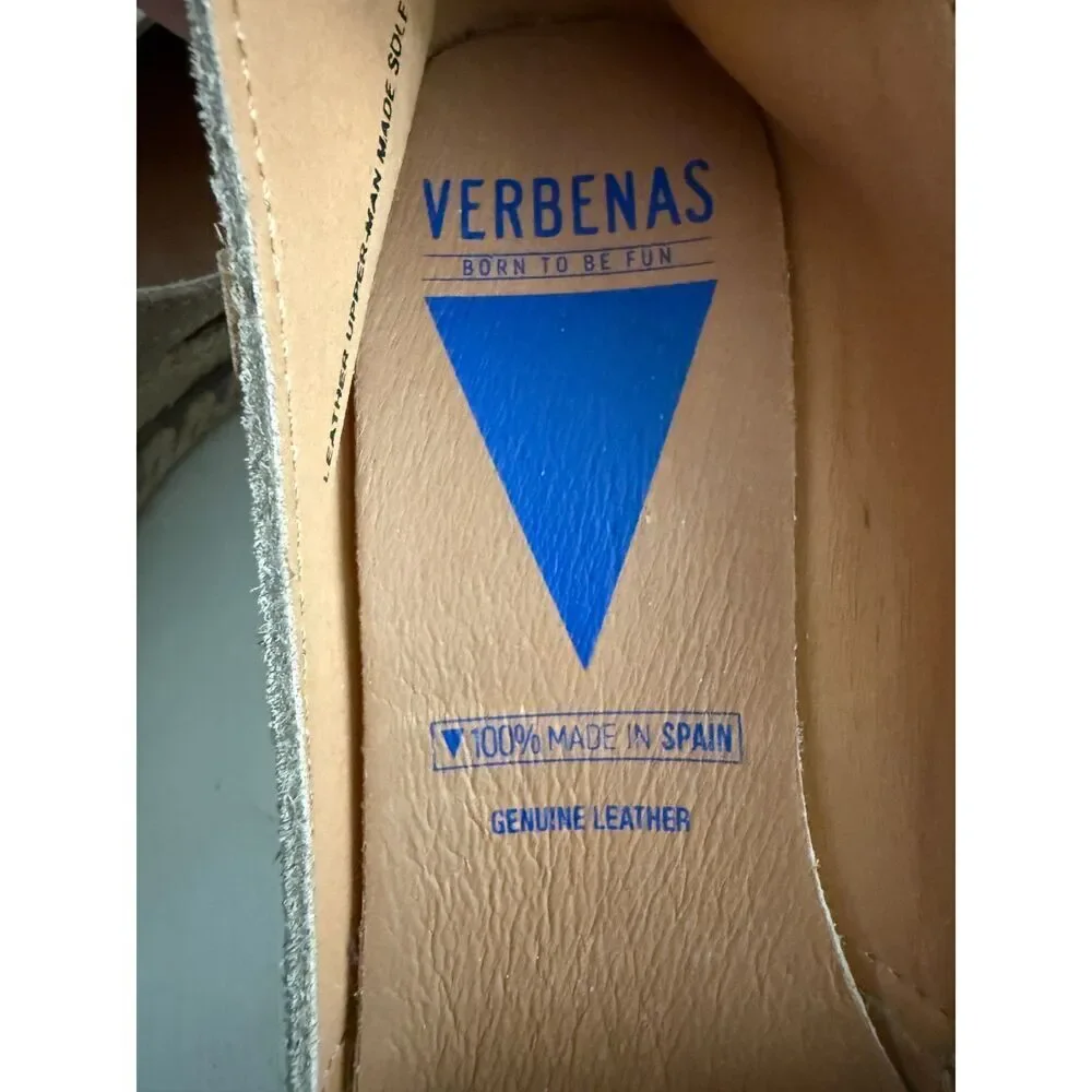 Verbenas Made in Spain Mamen Wedge Espadrilles in Stone Suede Womens 39/US7.5